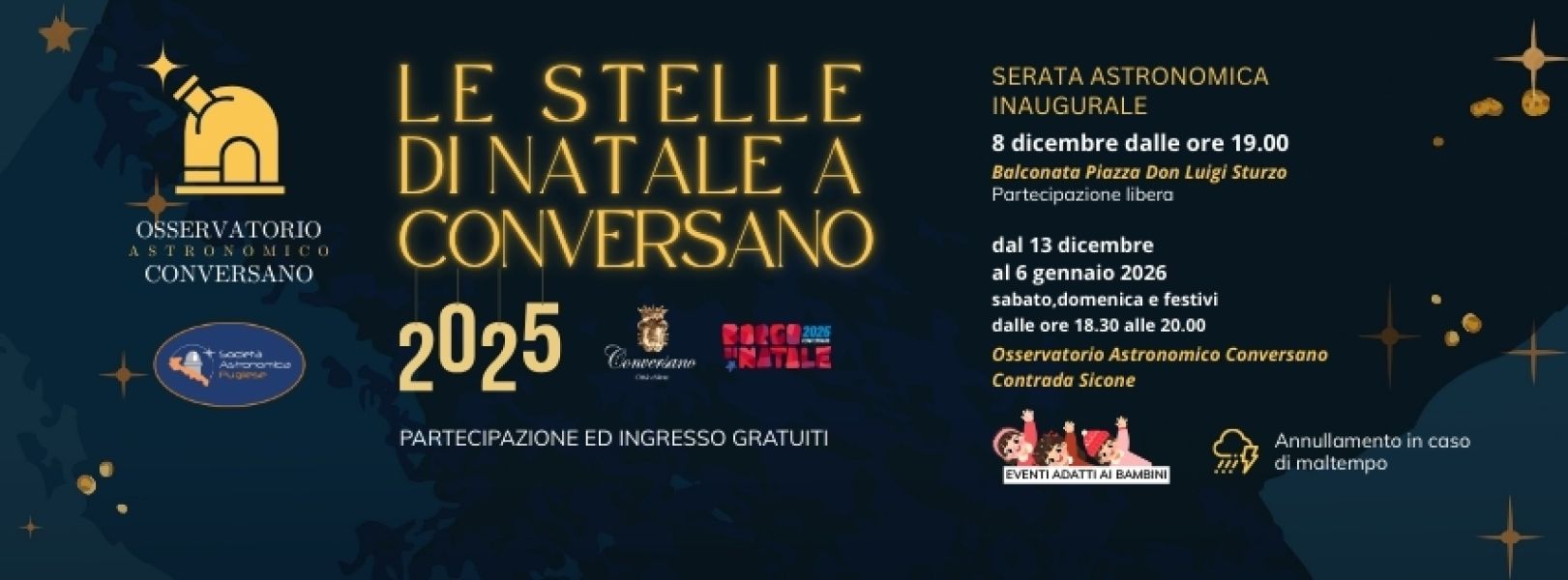 Le Stelle di Natale a Conversano 2025. Dal 8 dicembre 2025 al 6 gennaio 2026