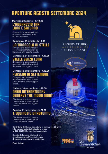 Agosto e settembre 2024 all'Osservatorio.